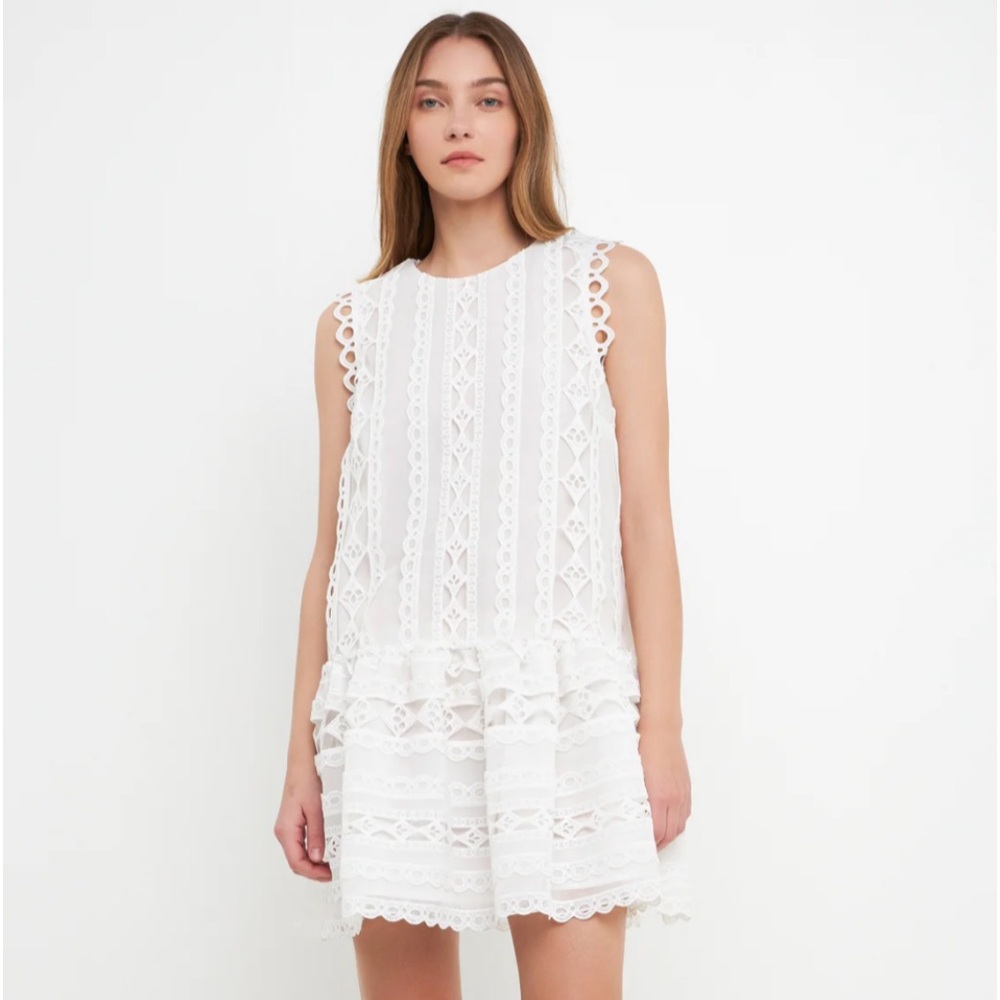 Endless Rose Lace Trim Detail Mini Dress Size Medium